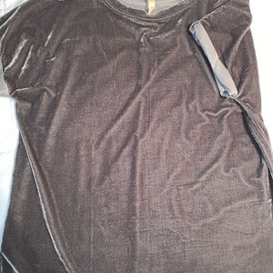 Grey Velvet Dress Shirt